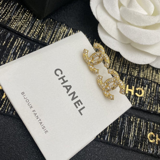 2025 Luxury Zircon Double C Stud Earrings