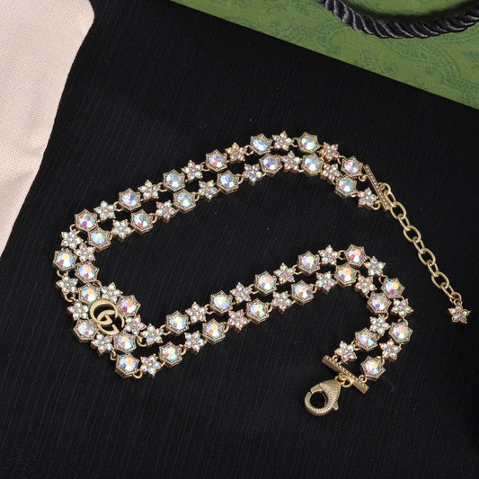 2025 Fashion CC Rhinestone Charm Necklace