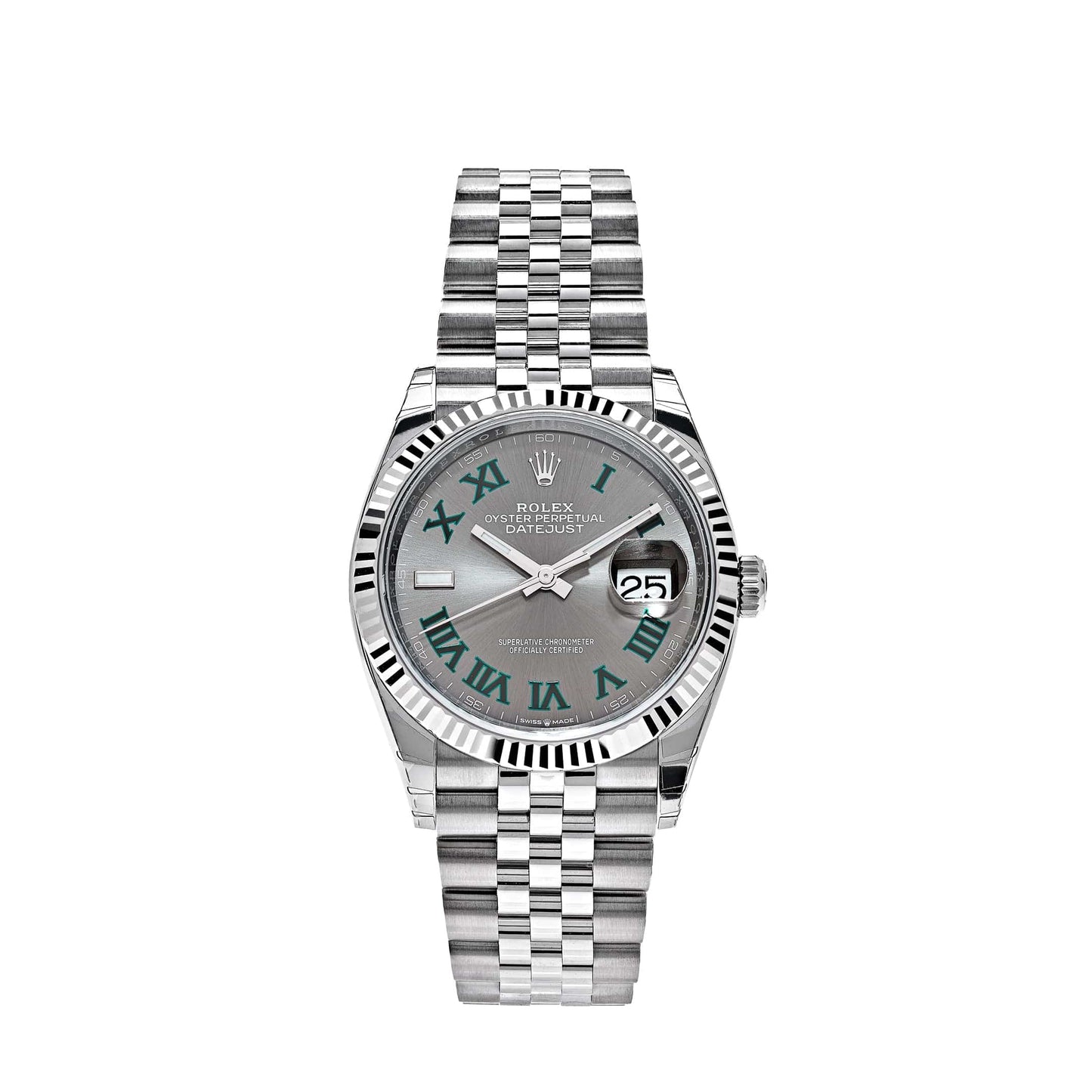 2025 Watch Datejust 126234 White Gold Stainless Steel Slate 'Wimbledon' Dial Jubilee (2022)