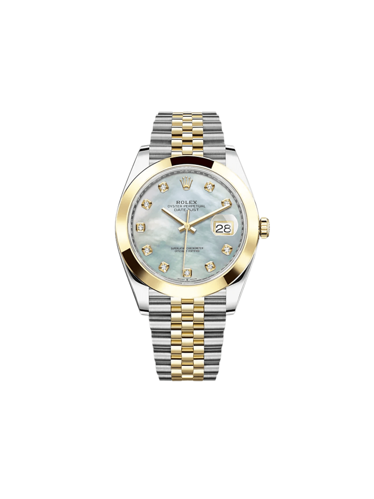 2025 Watch Datejust 126303 Stainless Steel Yellow Gold Mother of Pearl Diamond Dial Jubilee