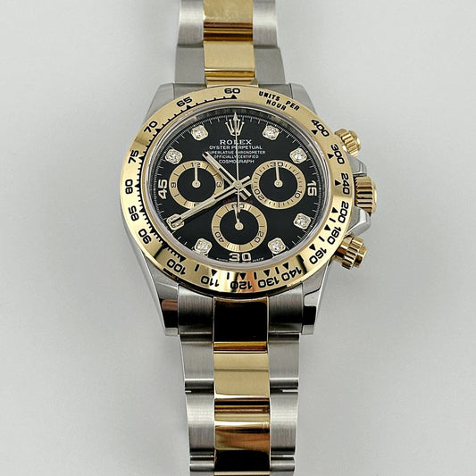 2025 Watch Daytona 116503 Yellow Gold Stainless Steel Black Diamond Dial (2022)