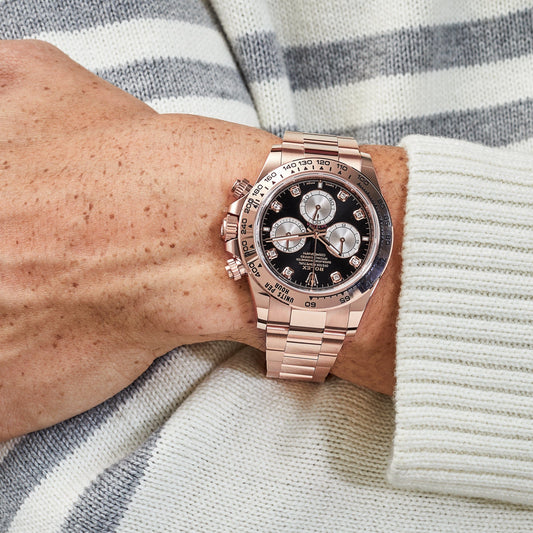 2025 Watch Daytona Cosmograph 126505 Rose Gold Black Diamond Dial (2023)