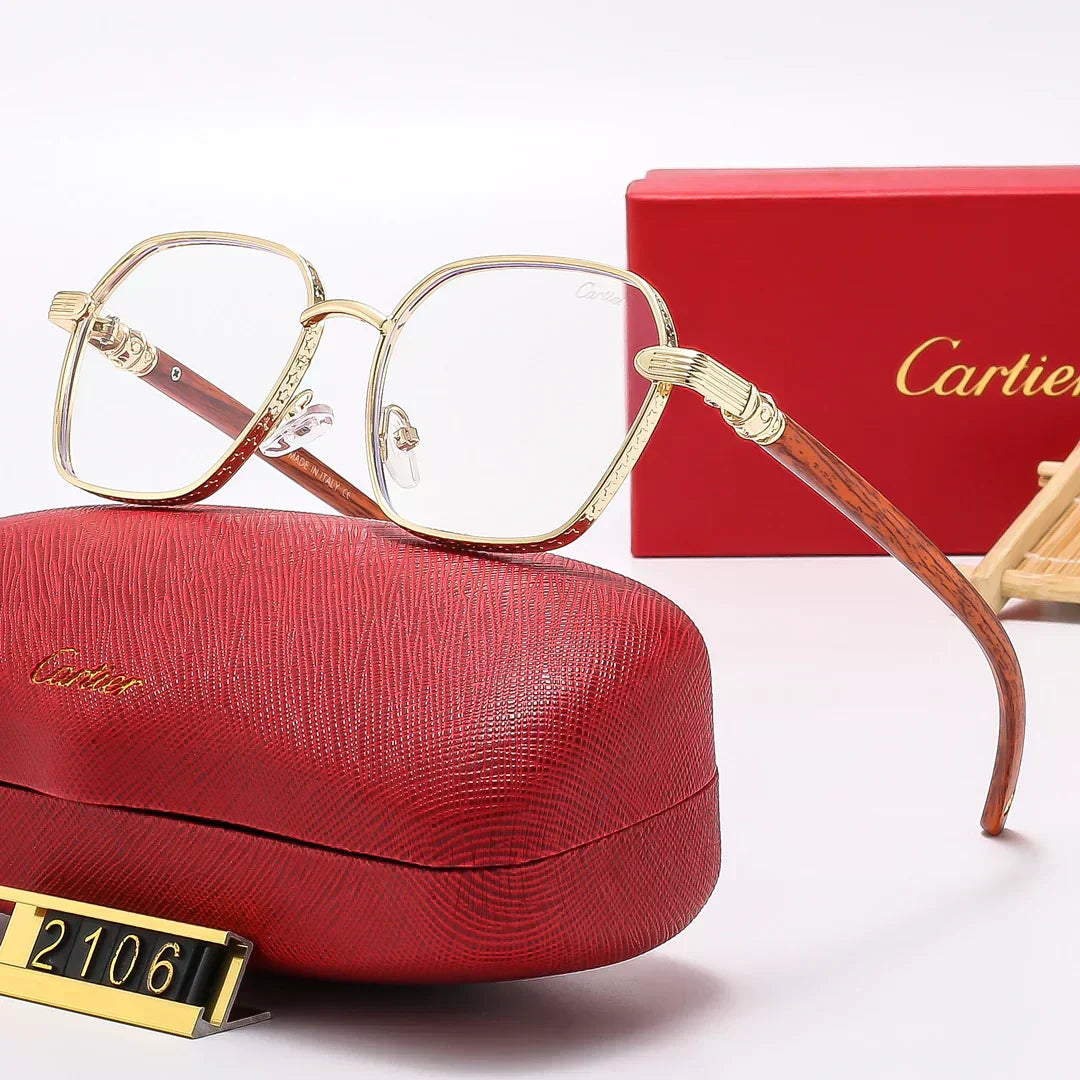 2025 Square Fashion Wooden Frame Sunglasses 2107