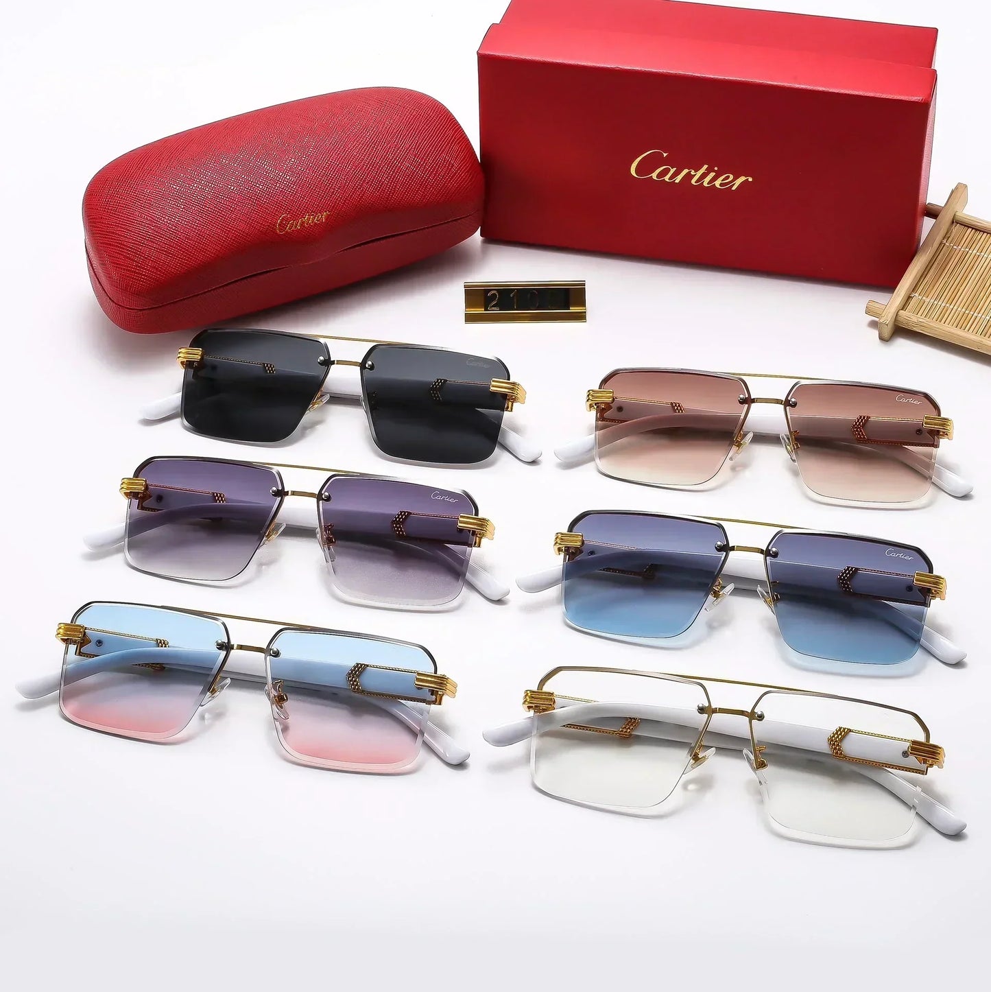 2025 Square stylish frameless sunglasses 2105