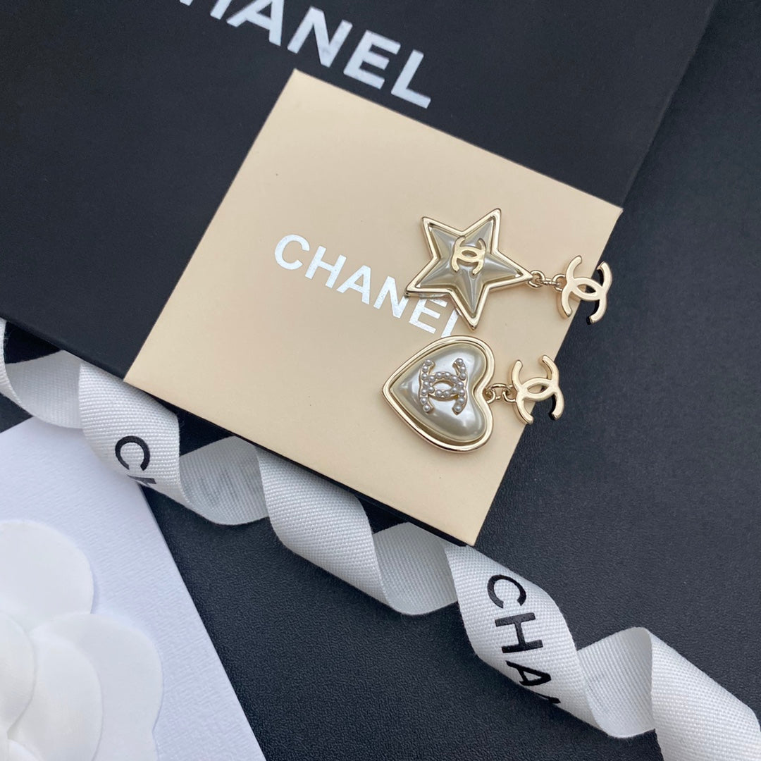 2025 Heart Shaped Star Drop Earrings