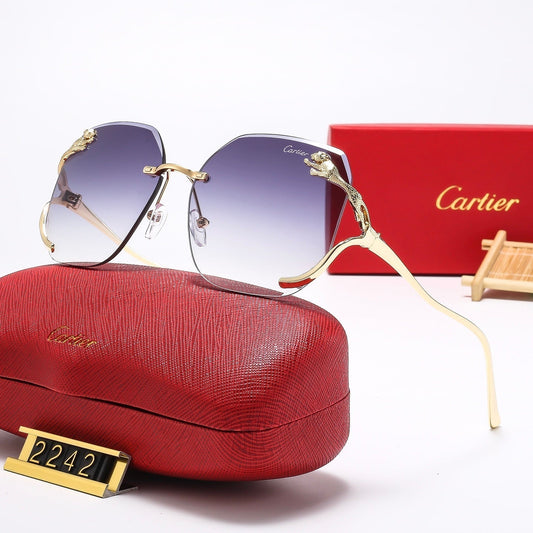 2025 Fashion leopard frameless sunglasses 2242