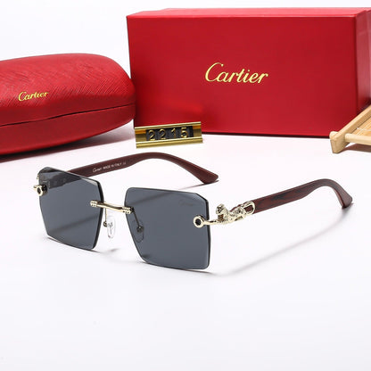 2025 Square frameless leopard head  Sunglasses 2215