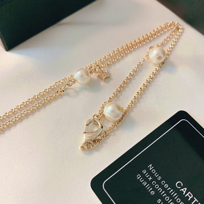 2025 New Hollow Rhinestone Pearl Necklace