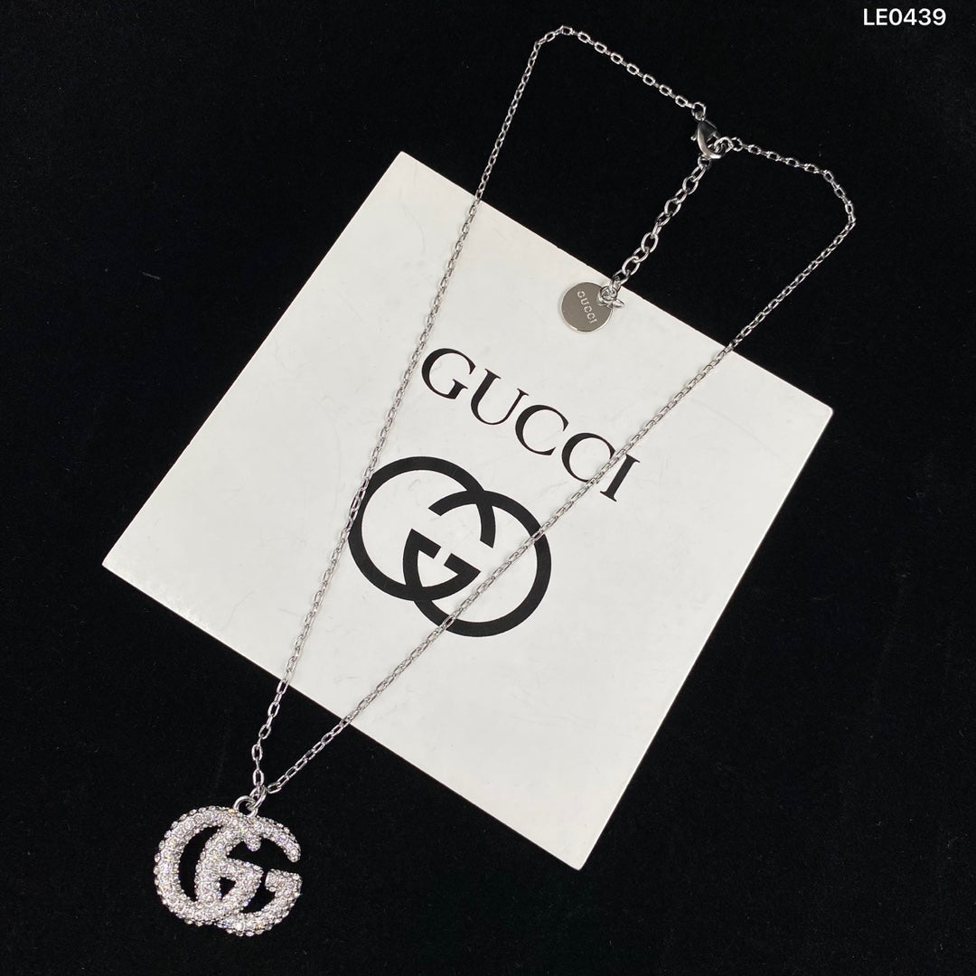 2025 Luxury Encrusted Diamond Double G Necklace
