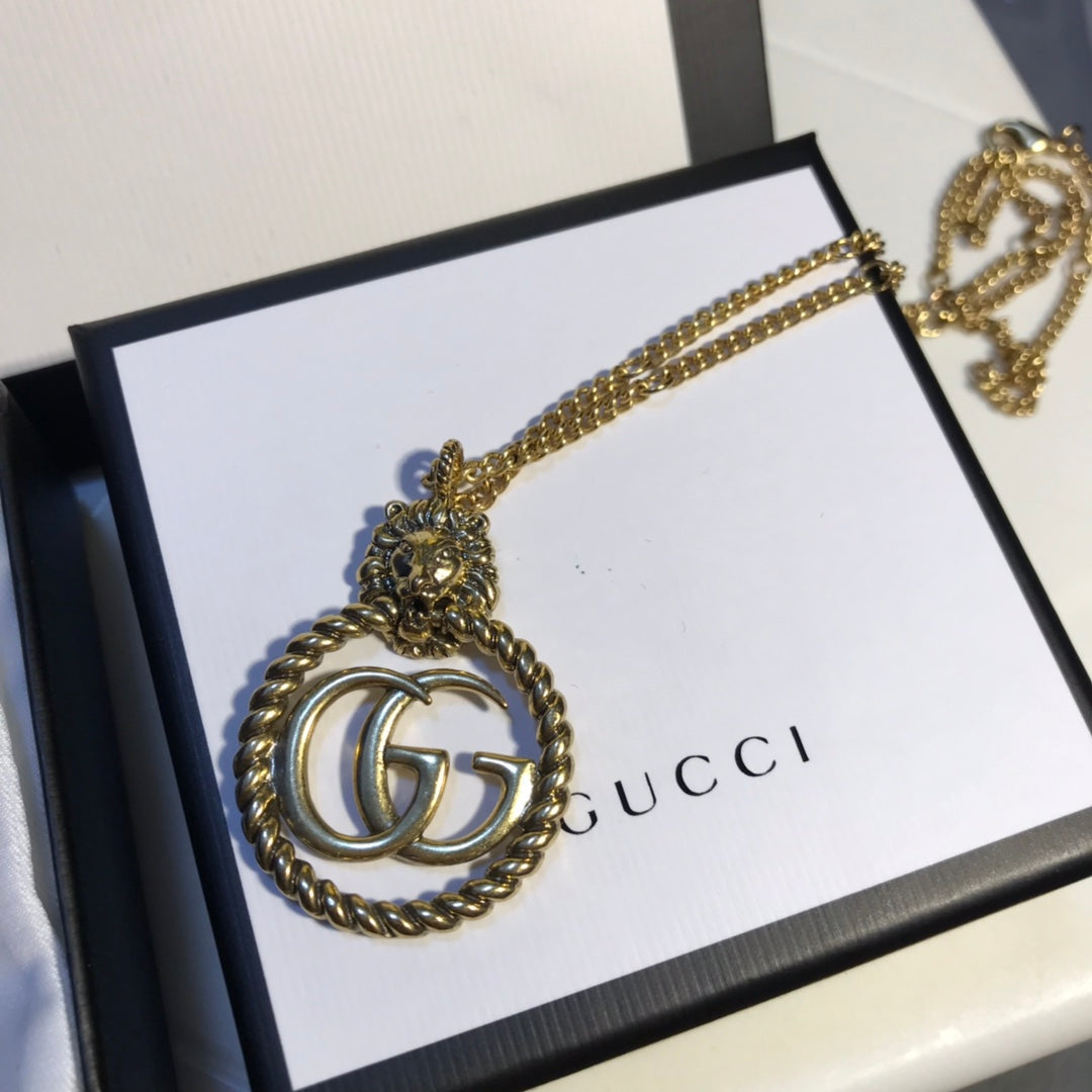 2025 Fashion Hemp Rope Lion Double G Necklace