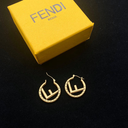 2025 Fashion F letter pattern earrings