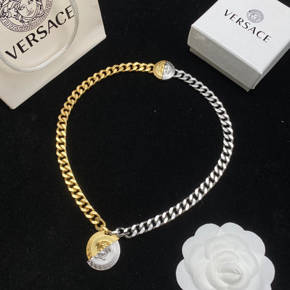 2025 Classic Half Gold Half Silver Lion Head Necklace