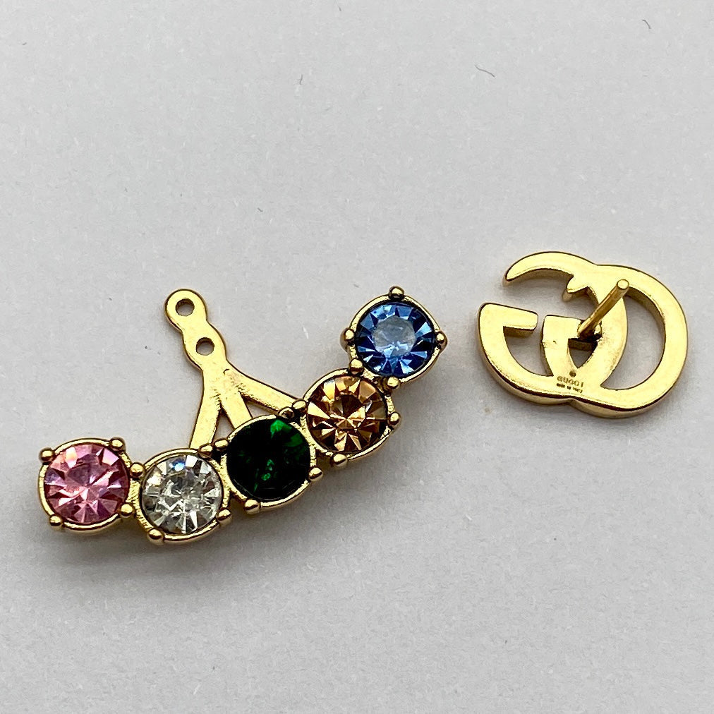 2025 Stylish Double Color rhinestone earrings