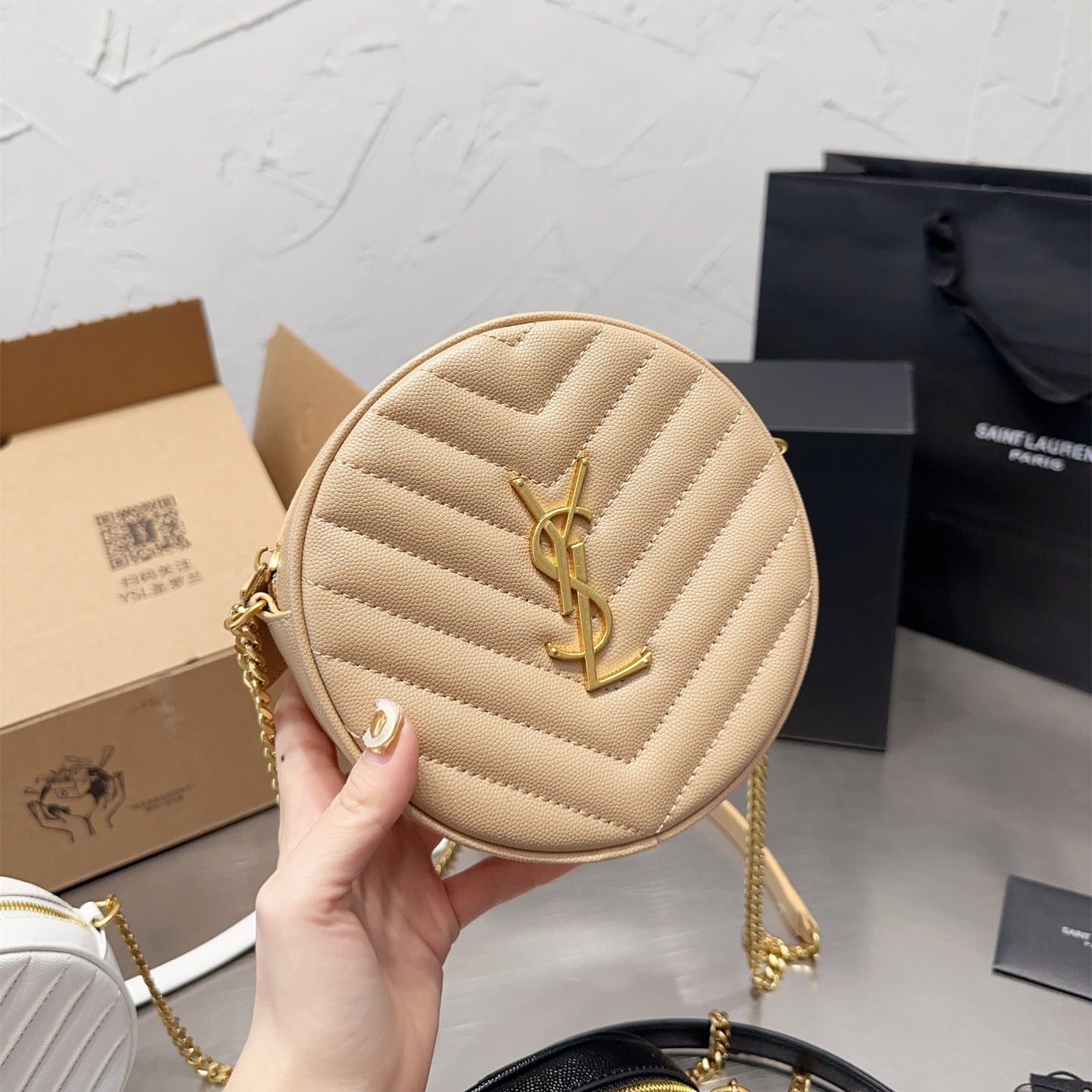 2025 Bag Fashion Ringer round cake leather bag