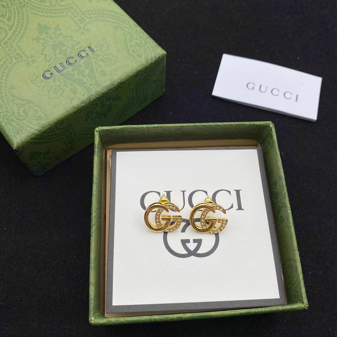 2025 Vintage Double G Diamond Stud Earrings