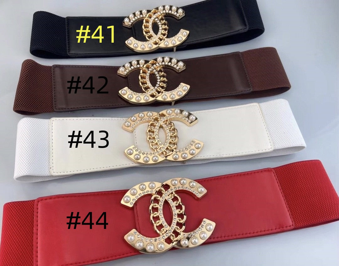 7CM elastic waistband, fashionable metal buckle dress suit jacket decoration belt