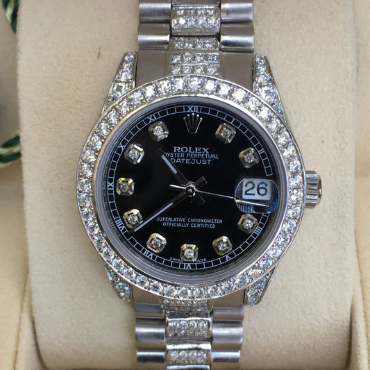 2026 Watch Datejust 31mm Midsize Stainless Steel Diamond Dial Lugs Gold Bezel