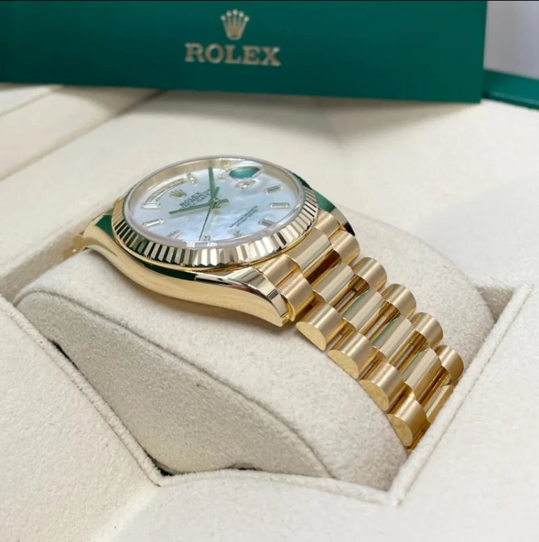 Women And Man Day Date heaven How stunning is this 36-40mm Datejust with a mother of pearl dial watch