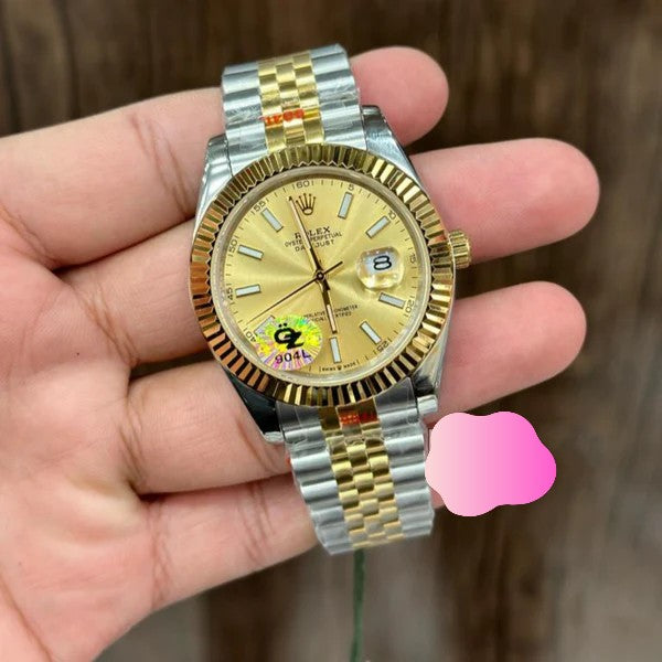 Automatic Date Just Watch Golden Silver Gold