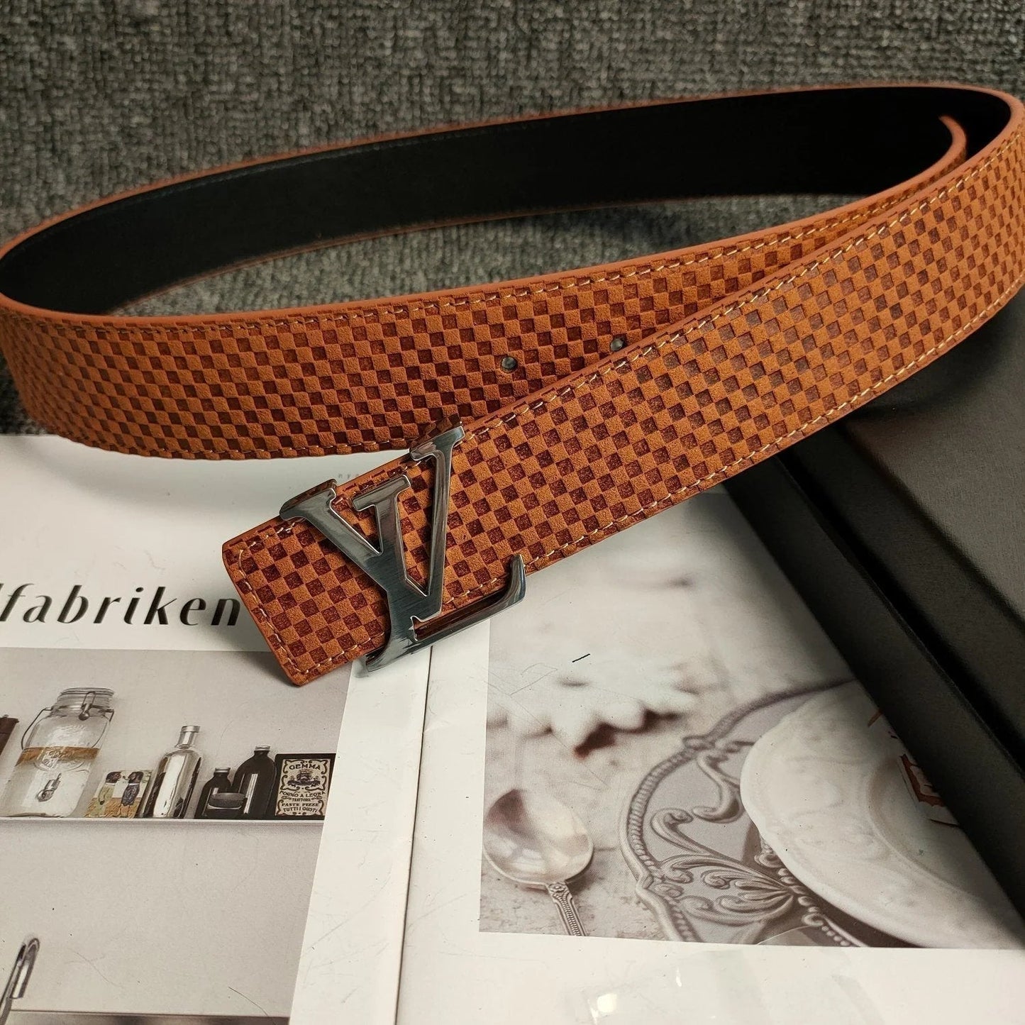 2025 3 Colors  Orange Leather Belt