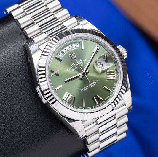 Platinum Datejust II 40 Olive Green Fluted Bezel 40mm 228236 WATCH