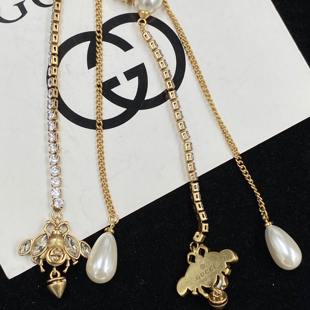 2025 Fashion Bee Pearl Chain Earrings