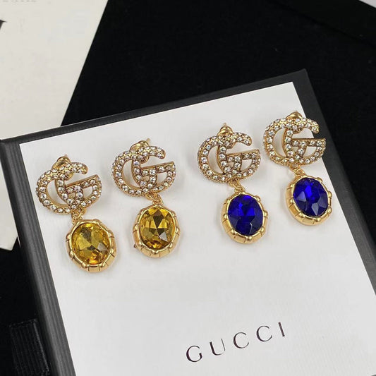 2025 Vintage Colored Gemstone Earrings