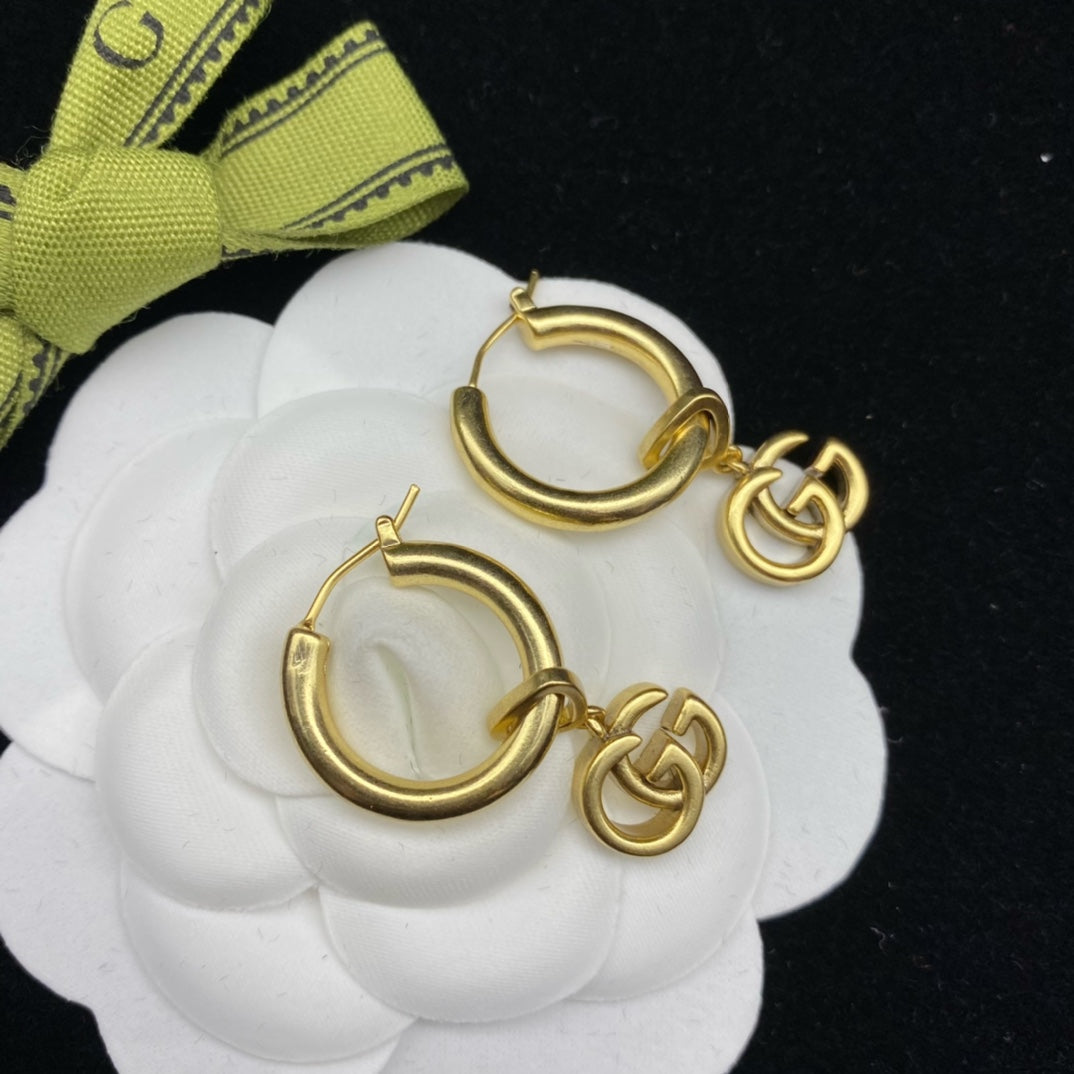 2025 Double G Drop Hoop Earrings