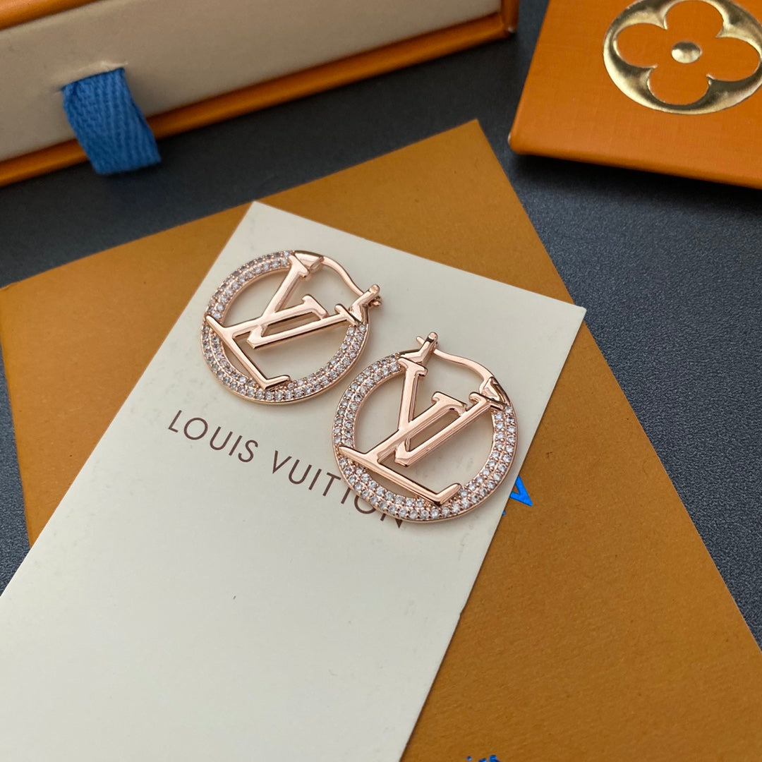 2025 Classic Diamond Logo Hoop Earrings