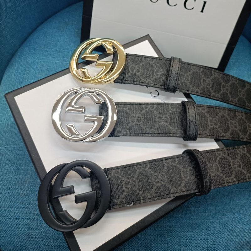 2025 3 Colors  Double G Black Leather Belt