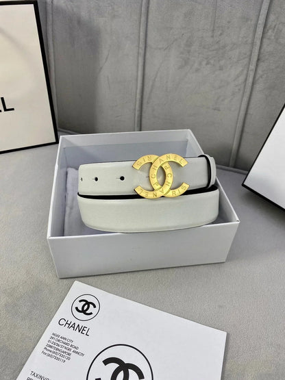 2025 Imported soft calfskin belt with fine metal steel buckle. 3.0cm