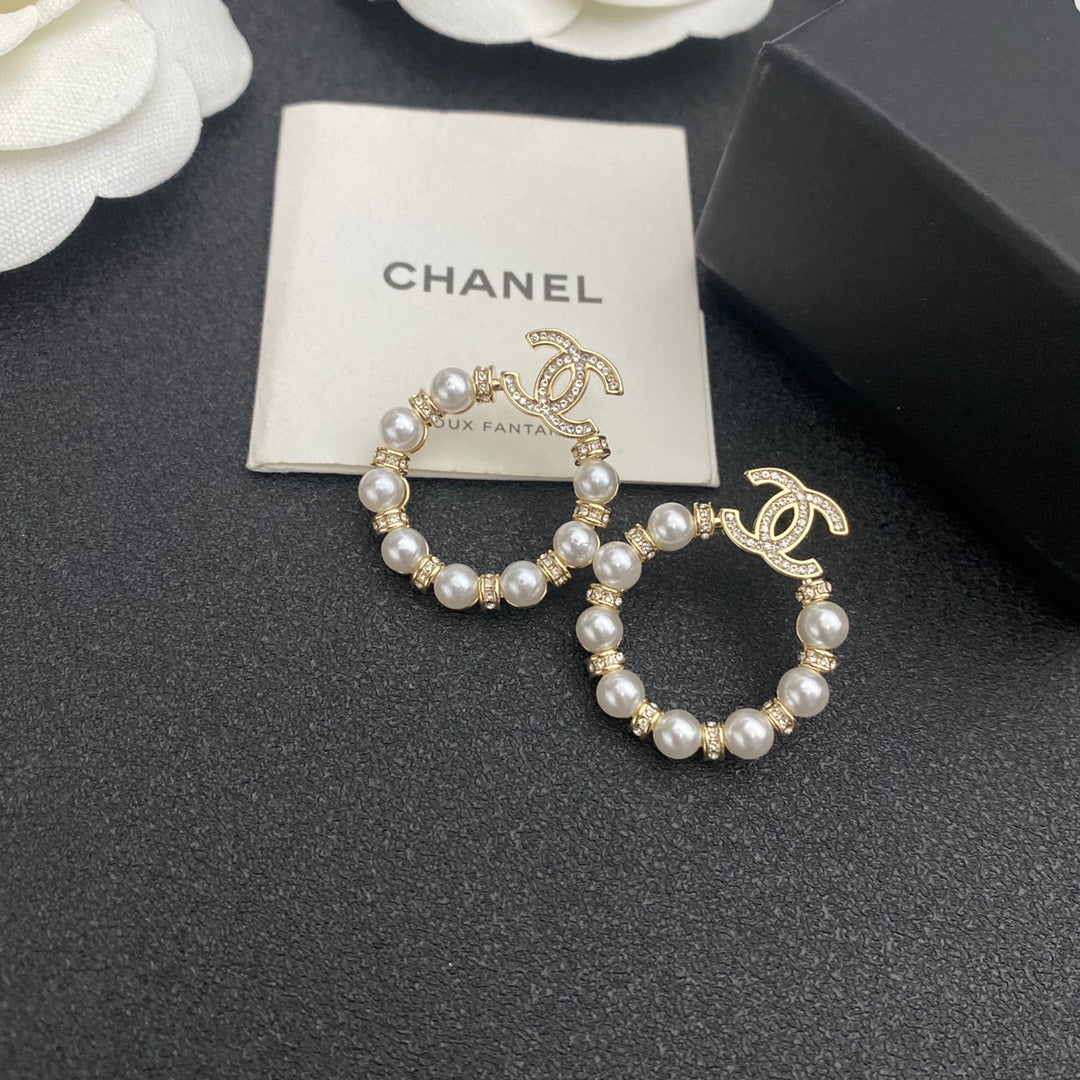 2025 Pearl Hoop Earrings