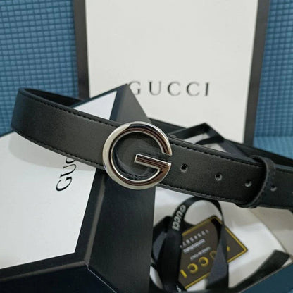 2025 3 Colors  Single G Black Leather Belt
