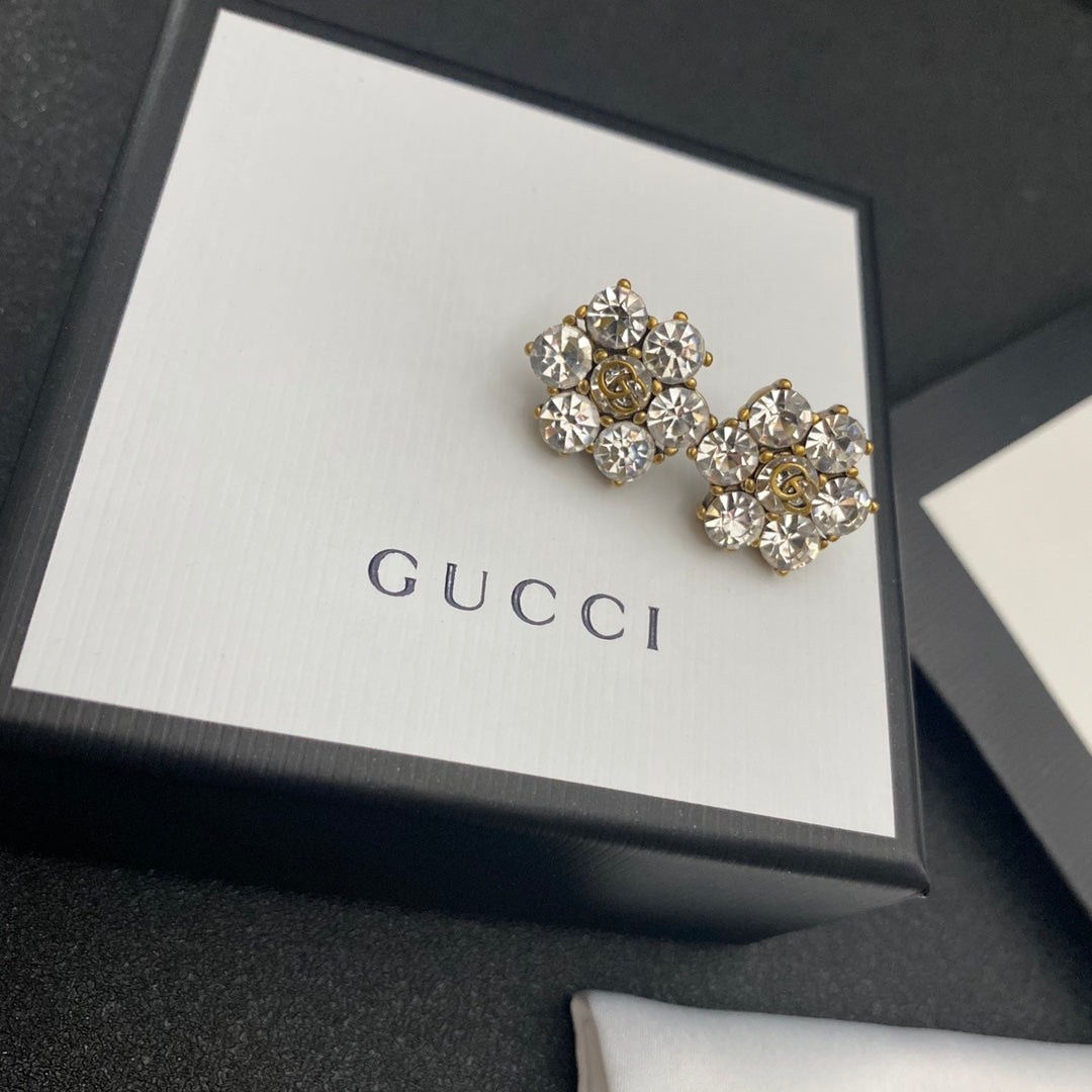 2025 Vintage Diamond Flower Stud Earrings