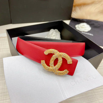 2025 Double-sided imported top layer calfskin plain weave belt Classic brick inlaid