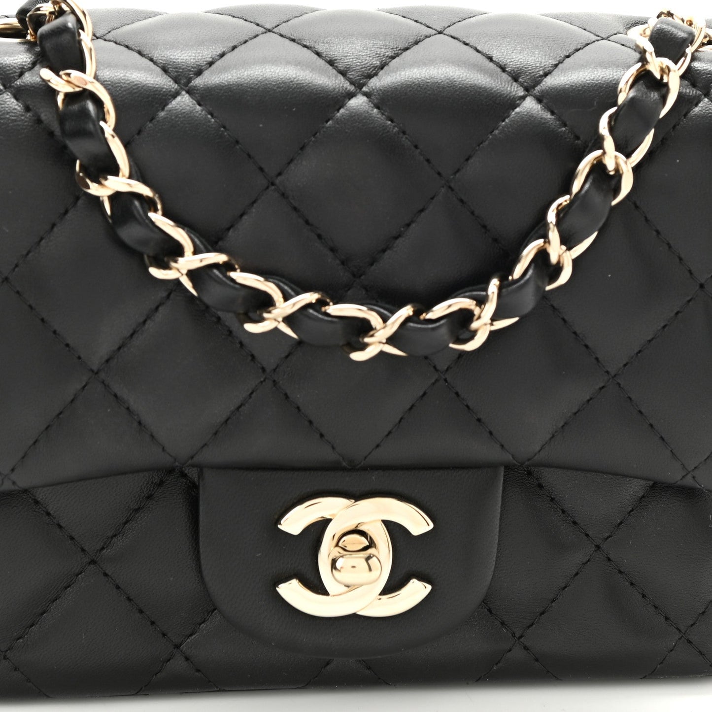 2025 Bag Lambskin Quilted Mini Square Flap Bag Black