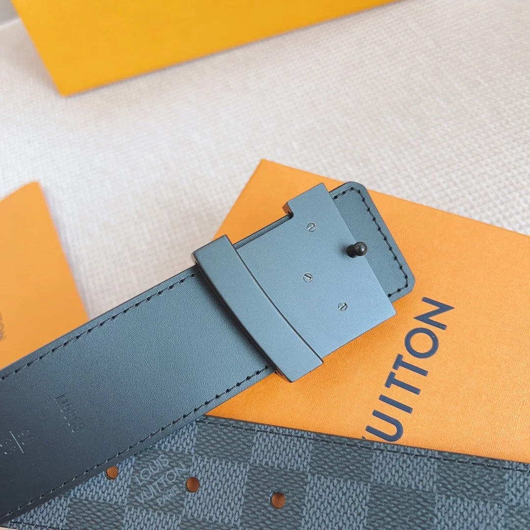 2025  classic black buckle black check men's belt