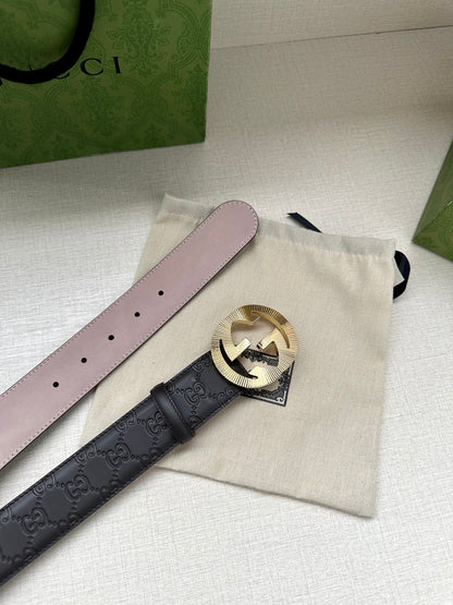 2025 belt Cowhide interlocking belt 4.0cm