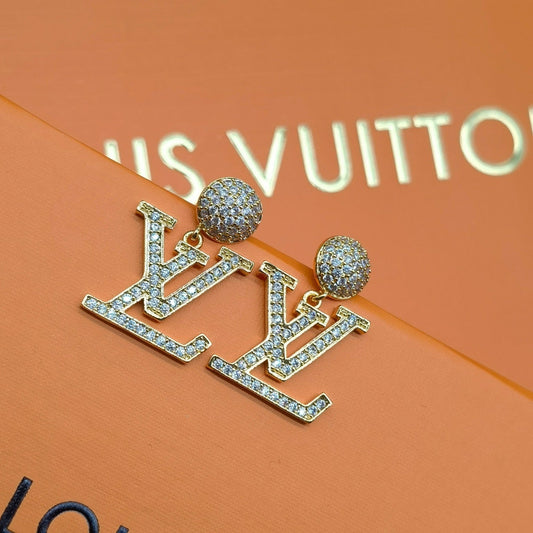 2025 Full Zircon Alphabet Drop Earrings