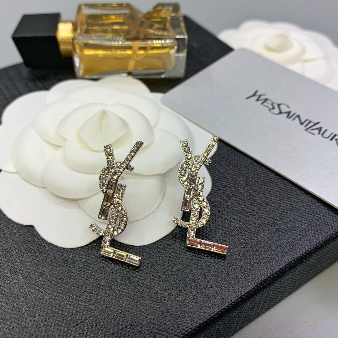 2025 Square Diamond Letter Earrings