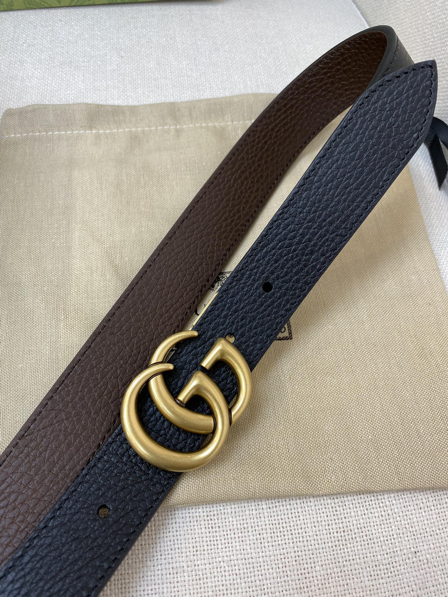 2025 Double-sided imported top-layer cowhide lychee pattern belt, black and coffee, width 3.0