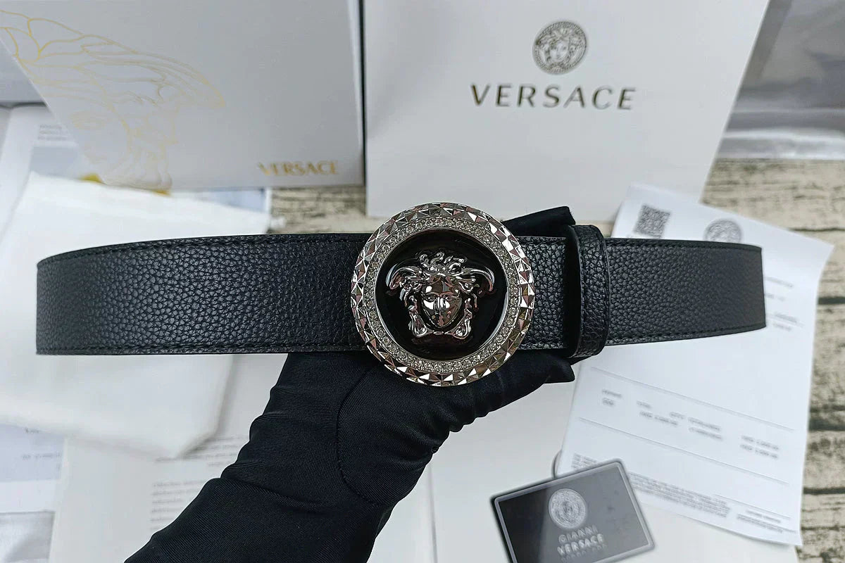 2025 4 Colors   lion head double-sided lychee pattern belt