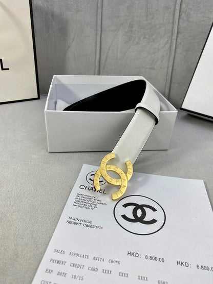 2025 Imported soft calfskin belt with fine metal steel buckle. 3.0cm