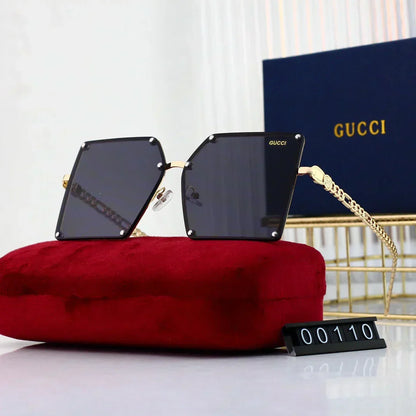 2025 Large frame rimless metal sunglasses