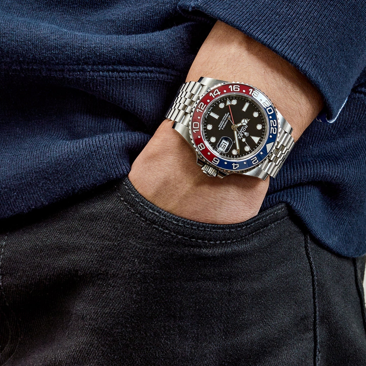 2025 Watch GMT-Master II 126710BLRO 'Pepsi' Stainless Steel Black Dial Jubilee (2020)