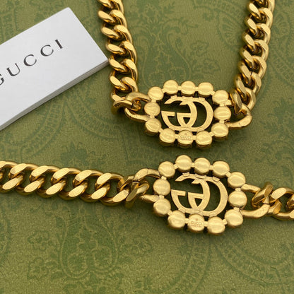 2025 Pearl Letter Bracelet Necklace Set