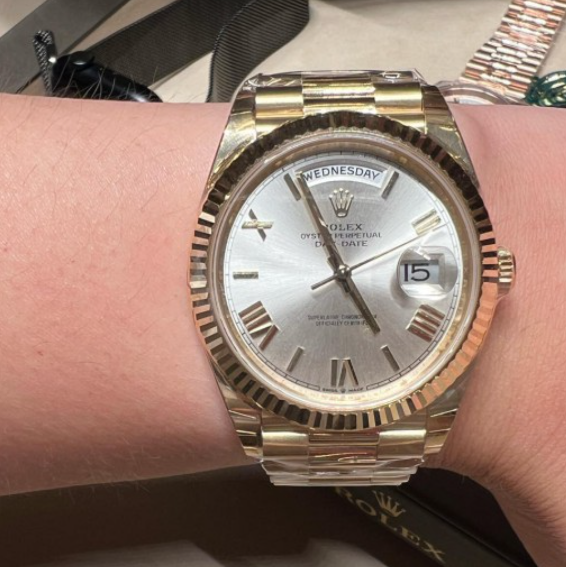 2025 Smartwatch Datejust 128238 Gold model with white dial