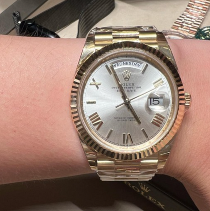 2025 Smartwatch Datejust 128238 Gold model with white dial