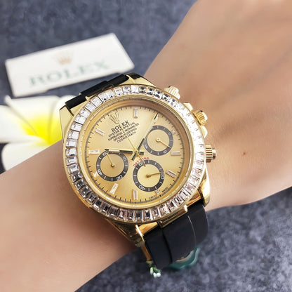 Cosmograph Daytona 40mm | Oysterflex Strap | Gold-tone Diamond-set Dial, Diamond-set Bezel | Men's Watch