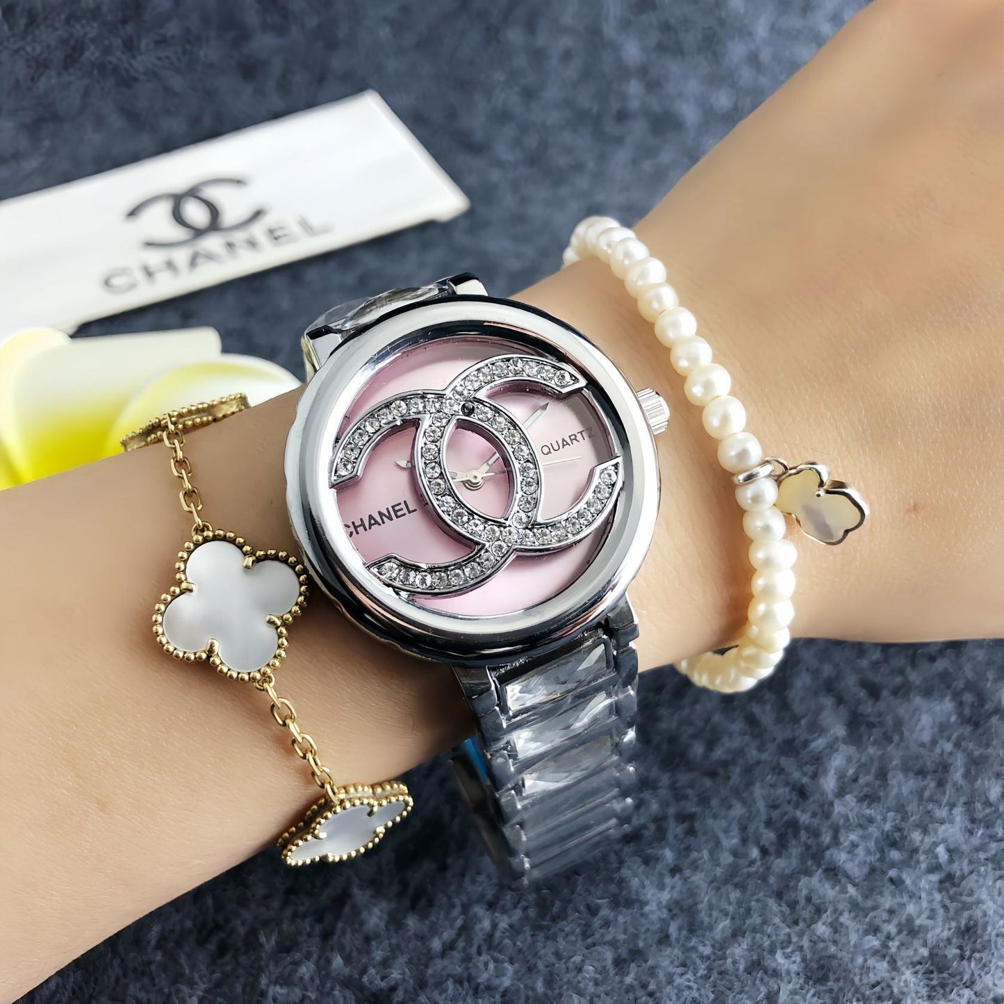 Classic luxury watch, adorned with the double C logo